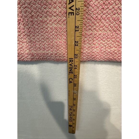 St John Collection Boucle Knit Suit Pink Size 10 Fringed - Picture 10 of 10